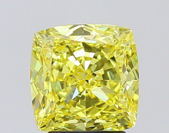 Loose Diamond - CUSHION MODIFIED 3.25ct Fancy Vivid Yellow VS2: Loose Diamond - CUSHION MODIFIED 3.25ct Fancy Vivid Yellow VS2 Source: This is a real non-mined Diamond that has been grown in a lab Shape: CUSHION MODIFIED Carats: 3.25 Color: Fancy Vivid Yellow Cert