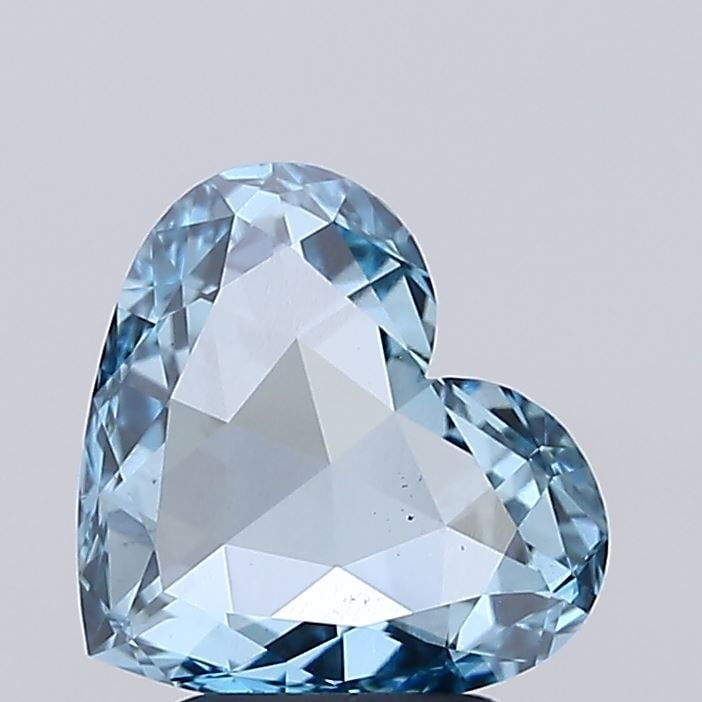Loose Diamond - HEART 2.0ct Fancy Vivid Greenish Blue VS1: Loose Diamond - HEART 2.0ct Fancy Vivid Greenish Blue VS1 Source: This is a real non-mined Diamond that has been grown in a lab Shape: HEART Carats: 2.0 Color: Fancy Vivid Greenish Blue Certification: