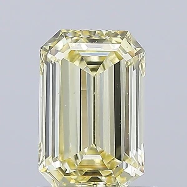 Loose Diamond - EMERALD 1.01ct Fancy Light Yellow VS1: Loose Diamond - EMERALD 1.01ct Fancy Light Yellow VS1 Source: This is a real non-mined Diamond that has been grown in a lab Shape: EMERALD Carats: 1.01 Color: Fancy Light Yellow Certification: IGI Vid