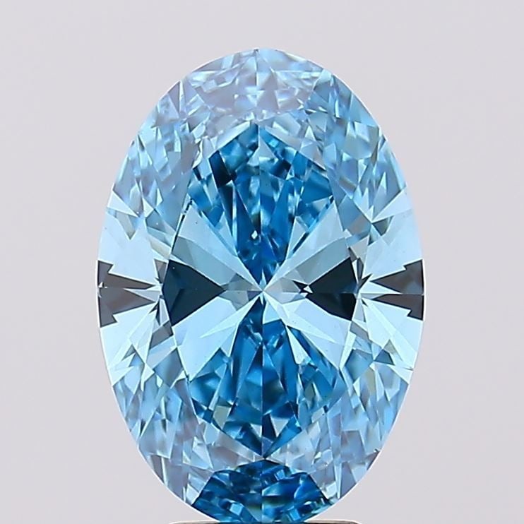 Loose Diamond - OVAL 4.51ct Fancy Vivid Blue VS1: Loose Diamond - OVAL 4.51ct Fancy Vivid Blue VS1 Source: This is a real non-mined Diamond that has been grown in a lab Shape: OVAL Carats: 4.51 Color: Fancy Vivid Blue Certification: IGI Video:
