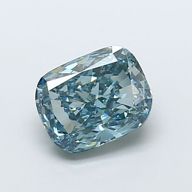 Loose Diamond - CUSHION MODIFIED 2.1ct Fancy Vivid Blue VS1: Loose Diamond - CUSHION MODIFIED 2.1ct Fancy Vivid Blue VS1 Source: This is a real non-mined Diamond that has been grown in a lab Shape: CUSHION MODIFIED Carats: 2.1 Color: Fancy Vivid Blue Certificat
