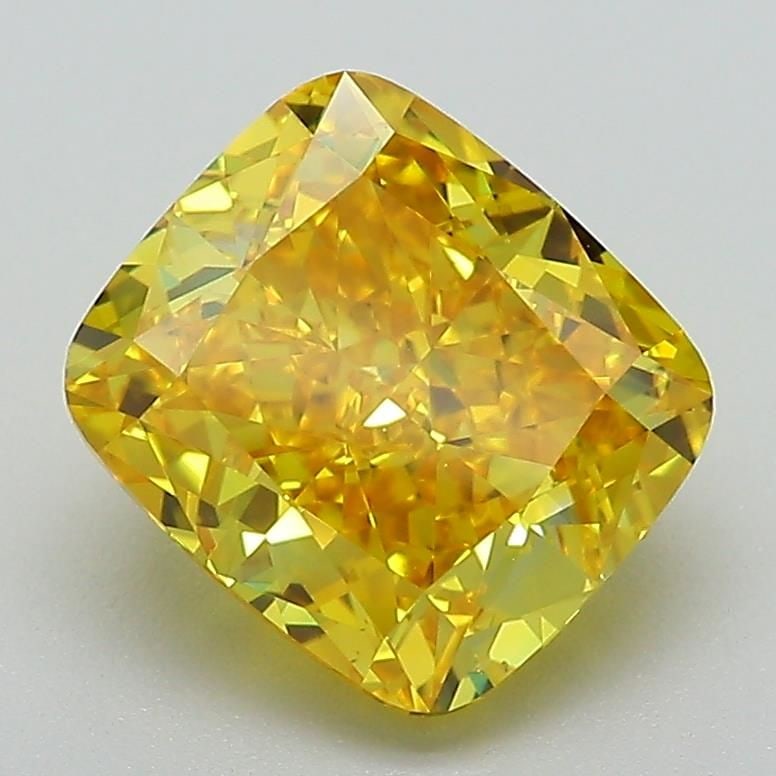 Loose Diamond - CUSHION BRILLIANT 2.7ct Fancy Vivid Yellow VVS2: Loose Diamond - CUSHION BRILLIANT 2.7ct Fancy Vivid Yellow VVS2 Source: This is a real non-mined Diamond that has been grown in a lab Shape: CUSHION BRILLIANT Carats: 2.7 Color: Fancy Vivid Yellow