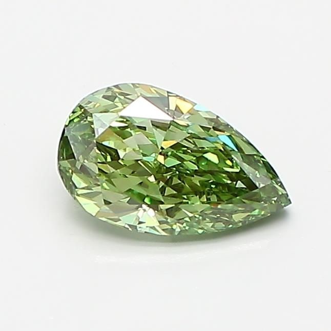 Loose Diamond - PEAR 0.81ct Fancy Vivid Green VVS2: Loose Diamond - PEAR 0.81ct Fancy Vivid Green VVS2 Source: This is a real non-mined Diamond that has been grown in a lab Shape: PEAR Carats: 0.81 Color: Fancy Vivid Green Certification: IGI Video: