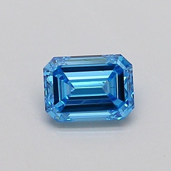 Loose Diamond - EMERALD 0.39ct Fancy Vivid Blue VS1: Loose Diamond - EMERALD 0.39ct Fancy Vivid Blue VS1 Source: This is a real non-mined Diamond that has been grown in a lab Shape: EMERALD Carats: 0.39 Color: Fancy Vivid Blue Certification: IGI Video:
