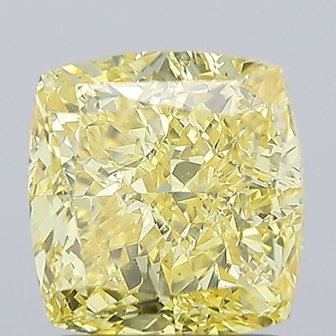 Loose Diamond - CUSHION MODIFIED 2.66ct Fancy Vivid Yellow VS2: Loose Diamond - CUSHION MODIFIED 2.66ct Fancy Vivid Yellow VS2 Source: This is a real non-mined Diamond that has been grown in a lab Shape: CUSHION MODIFIED Carats: 2.66 Color: Fancy Vivid Yellow Cert