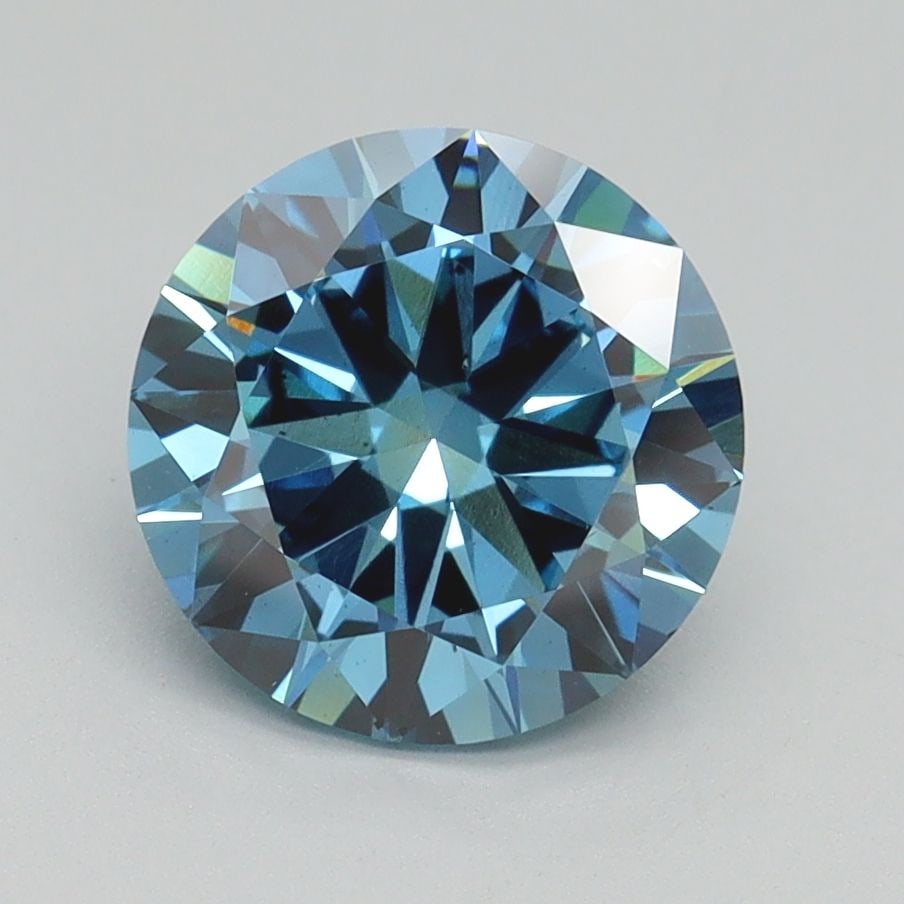 Loose Diamond - ROUND 2.01ct Fancy Vivid Blue VS2: Loose Diamond - ROUND 2.01ct Fancy Vivid Blue VS2 Source: This is a real non-mined Diamond that has been grown in a lab Shape: ROUND Carats: 2.01 Color: Fancy Vivid Blue Certification: IGI Video: