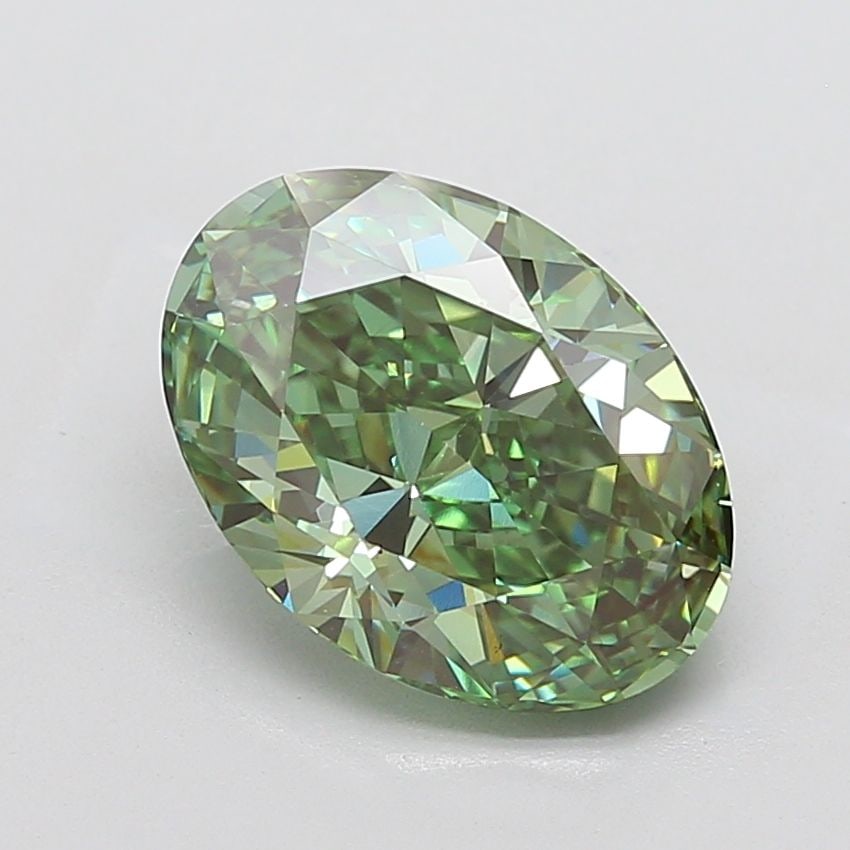 Loose Diamond - OVAL 5.05ct Fancy Vivid Green VS2: Loose Diamond - OVAL 5.05ct Fancy Vivid Green VS2 Source: This is a real non-mined Diamond that has been grown in a lab Shape: OVAL Carats: 5.05 Color: Fancy Vivid Green Certification: IGI Video: