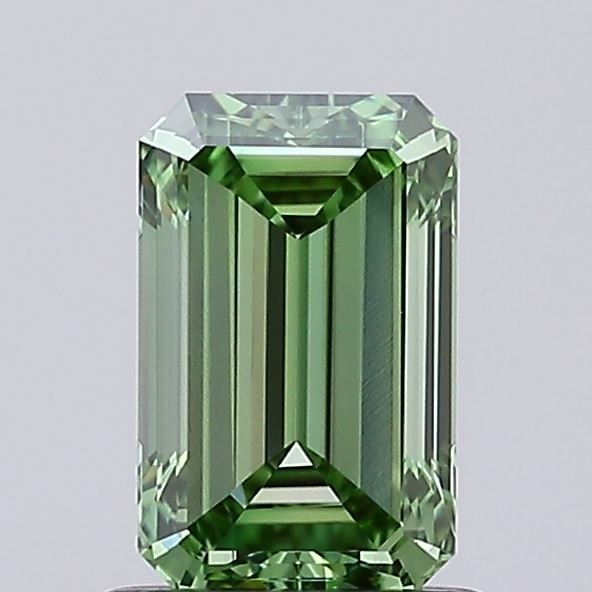 Loose Diamond - EMERALD 1.01ct Fancy Vivid Green VVS2: Loose Diamond - EMERALD 1.01ct Fancy Vivid Green VVS2 Source: This is a real non-mined Diamond that has been grown in a lab Shape: EMERALD Carats: 1.01 Color: Fancy Vivid Green Certification: IGI Vide
