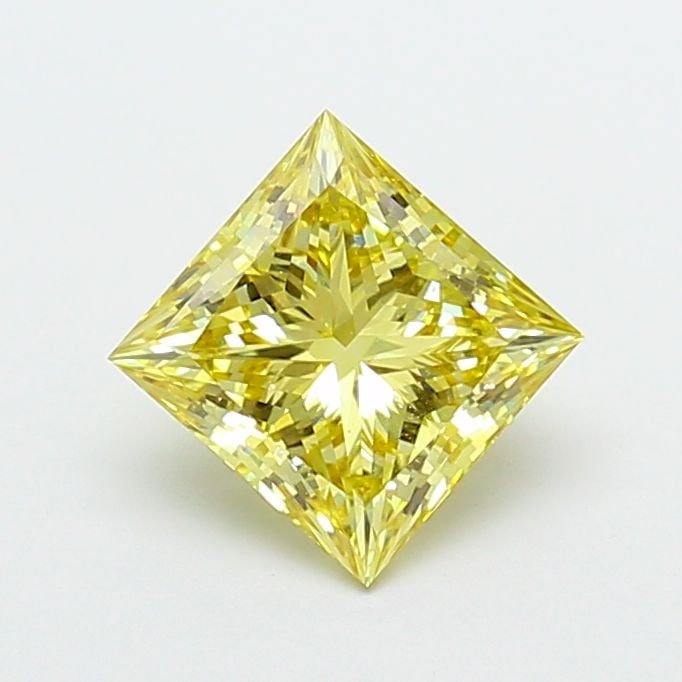 Loose Diamond - PRINCESS 2.06ct Fancy Yellow VS1: Loose Diamond - PRINCESS 2.06ct Fancy Yellow VS1 Source: This is a real non-mined Diamond that has been grown in a lab Shape: PRINCESS Carats: 2.06 Color: Fancy Yellow Certification: IGI Video: