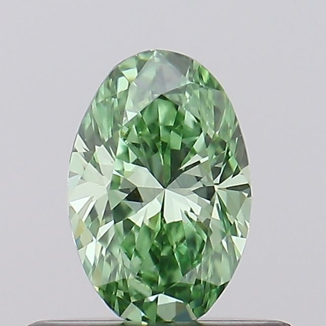 Loose Diamond - OVAL 0.38ct Fancy Vivid Green VS1: Loose Diamond - OVAL 0.38ct Fancy Vivid Green VS1 Source: This is a real non-mined Diamond that has been grown in a lab Shape: OVAL Carats: 0.38 Color: Fancy Vivid Green Certification: IGI Video: