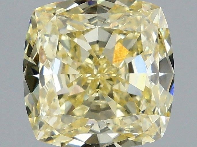 Loose Diamond - CUSHION MODIFIED 3.09ct Fancy Yellow VS1: Loose Diamond - CUSHION MODIFIED 3.09ct Fancy Yellow VS1 Source: This is a real non-mined Diamond that has been grown in a lab Shape: CUSHION MODIFIED Carats: 3.09 Color: Fancy Yellow Certification: I
