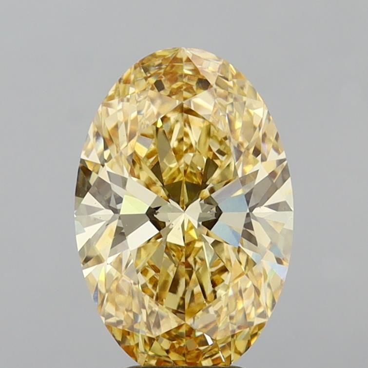 Loose Diamond - OVAL 5.04ct Fancy Intense Yellow VS2: Loose Diamond - OVAL 5.04ct Fancy Intense Yellow VS2 Source: This is a real non-mined Diamond that has been grown in a lab Shape: OVAL Carats: 5.04 Color: Fancy Intense Yellow Certification: IGI Video