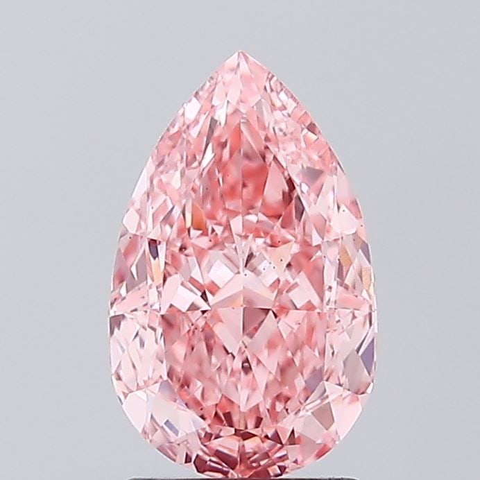 Loose Diamond - PEAR 2.03ct Fancy Vivid Pink VS2: Loose Diamond - PEAR 2.03ct Fancy Vivid Pink VS2 Source: This is a real non-mined Diamond that has been grown in a lab Shape: PEAR Carats: 2.03 Color: Fancy Vivid Pink Certification: IGI Video: