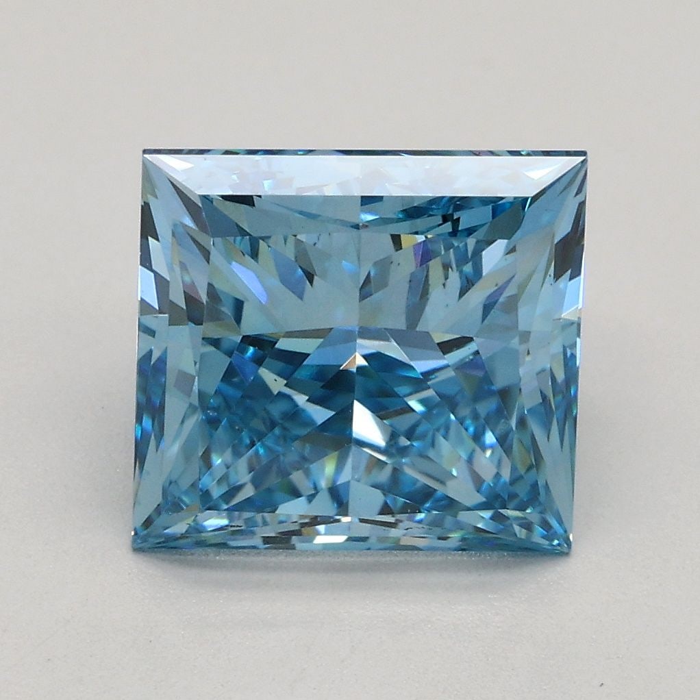 Loose Diamond - PRINCESS 2.84ct Fancy Vivid Blue VS2: Loose Diamond - PRINCESS 2.84ct Fancy Vivid Blue VS2 Source: This is a real non-mined Diamond that has been grown in a lab Shape: PRINCESS Carats: 2.84 Color: Fancy Vivid Blue Certification: IGI Video