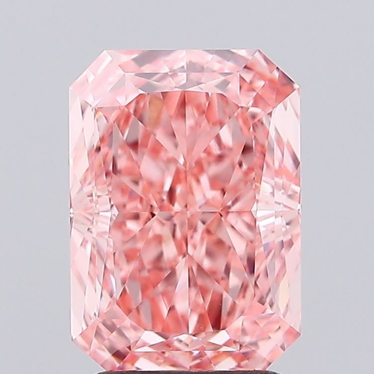 Loose Diamond - RADIANT 2.76ct Fancy Vivid Pink VVS2: Loose Diamond - RADIANT 2.76ct Fancy Vivid Pink VVS2 Source: This is a real non-mined Diamond that has been grown in a lab Shape: RADIANT Carats: 2.76 Color: Fancy Vivid Pink Certification: IGI