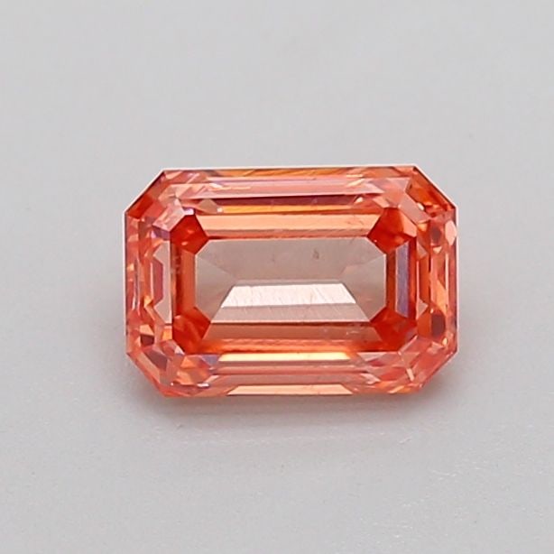 Loose Diamond - EMERALD 0.7ct Fancy Intense Pinkish Orange SI2: Loose Diamond - EMERALD 0.7ct Fancy Intense Pinkish Orange SI2 Source: This is a real non-mined Diamond that has been grown in a lab Shape: EMERALD Carats: 0.7 Color: Fancy Intense Pinkish Orange
