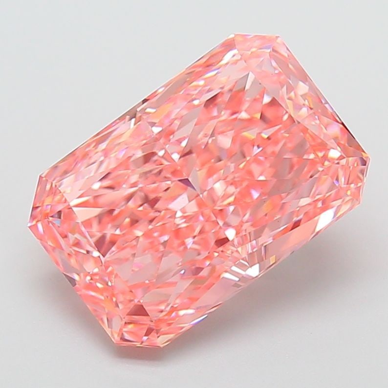 Loose Diamond - RADIANT 7.02ct Fancy Vivid Pink VS1: Loose Diamond - RADIANT 7.02ct Fancy Vivid Pink VS1 Source: This is a real non-mined Diamond that has been grown in a lab Shape: RADIANT Carats: 7.02 Color: Fancy Vivid Pink Certification: IGI Video: