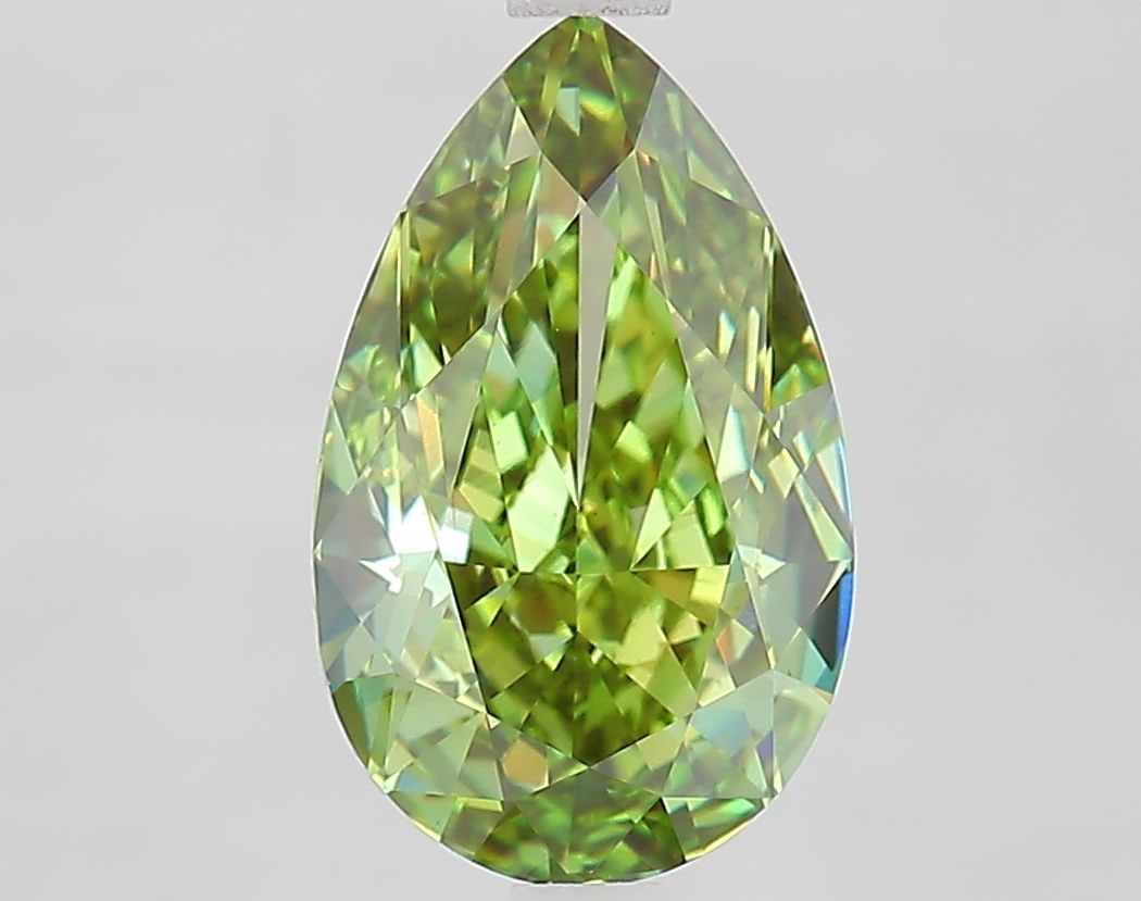 Loose Diamond - PEAR 3.22ct Fancy Vivid Green VS1: Loose Diamond - PEAR 3.22ct Fancy Vivid Green VS1 Source: This is a real non-mined Diamond that has been grown in a lab Shape: PEAR Carats: 3.22 Color: Fancy Vivid Green Certification: IGI Video: