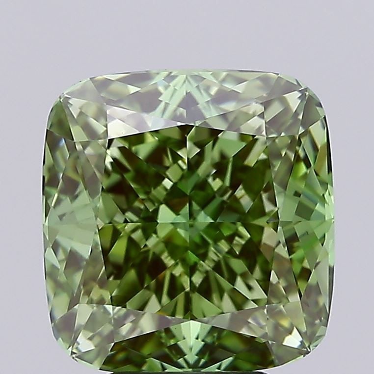 Loose Diamond - CUSHION MODIFIED 5.12ct Fancy Vivid Green VS1: Loose Diamond - CUSHION MODIFIED 5.12ct Fancy Vivid Green VS1 Source: This is a real non-mined Diamond that has been grown in a lab Shape: CUSHION MODIFIED Carats: 5.12 Color: Fancy Vivid Green Certif