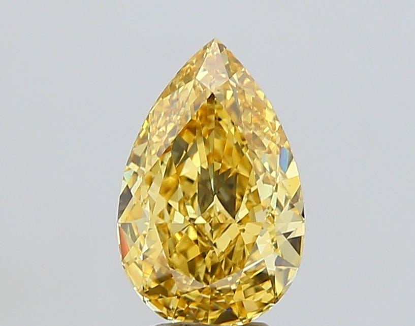 Loose Diamond - PEAR 5.53ct Fancy Intense Yellow VS1: Loose Diamond - PEAR 5.53ct Fancy Intense Yellow VS1 Source: This is a real non-mined Diamond that has been grown in a lab Shape: PEAR Carats: 5.53 Color: Fancy Intense Yellow Certification: IGI Video