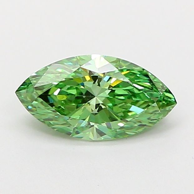 Loose Diamond - MARQUISE 0.91ct Fancy Vivid Green VS1: Loose Diamond - MARQUISE 0.91ct Fancy Vivid Green VS1 Source: This is a real non-mined Diamond that has been grown in a lab Shape: MARQUISE Carats: 0.91 Color: Fancy Vivid Green Certification: IGI Vid