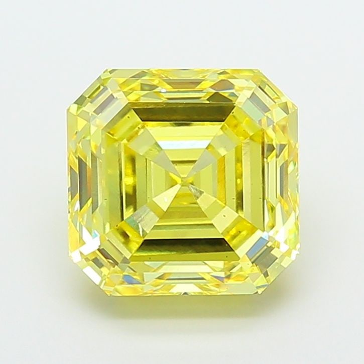 Loose Diamond - ASSCHER 7.09ct Fancy Vivid Yellow VS2: Loose Diamond - ASSCHER 7.09ct Fancy Vivid Yellow VS2 Source: This is a real non-mined Diamond that has been grown in a lab Shape: ASSCHER Carats: 7.09 Color: Fancy Vivid Yellow Certification: IGI Vid