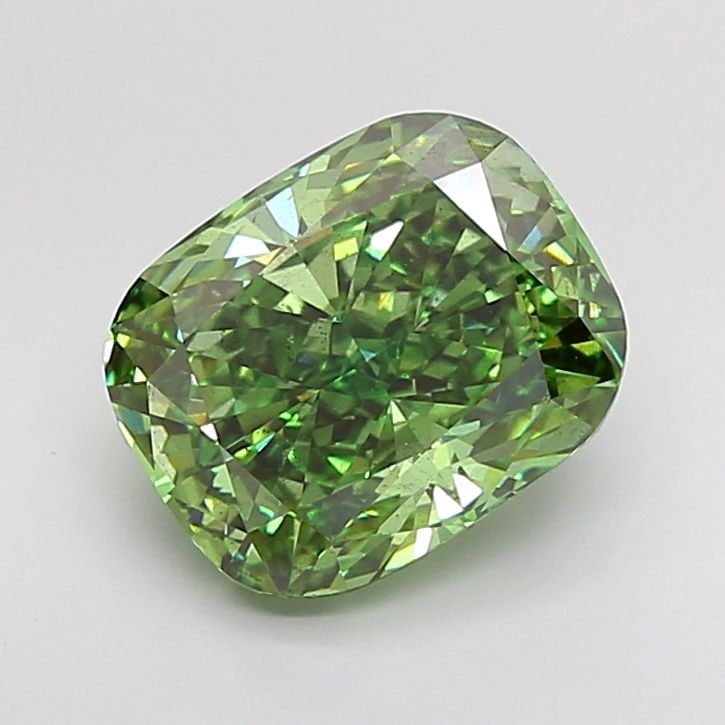 Loose Diamond - CUSHION BRILLIANT 5.18ct Fancy Vivid Green SI1: Loose Diamond - CUSHION BRILLIANT 5.18ct Fancy Vivid Green SI1 Source: This is a real non-mined Diamond that has been grown in a lab Shape: CUSHION BRILLIANT Carats: 5.18 Color: Fancy Vivid Green Cert