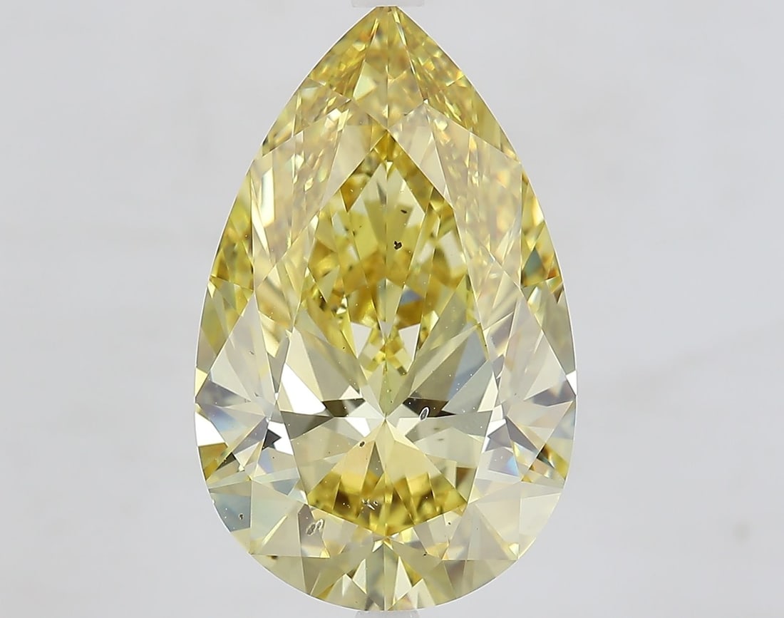 Loose Diamond - PEAR 8.49ct Fancy Intense Yellow SI1: Loose Diamond - PEAR 8.49ct Fancy Intense Yellow SI1 Source: This is a real non-mined Diamond that has been grown in a lab Shape: PEAR Carats: 8.49 Color: Fancy Intense Yellow Certification: IGI Addit