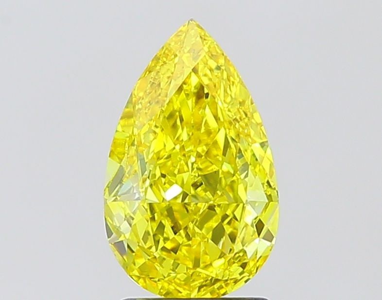 Loose Diamond - PEAR 1.92ct Fancy Vivid Yellow SI1: Loose Diamond - PEAR 1.92ct Fancy Vivid Yellow SI1 Source: This is a real non-mined Diamond that has been grown in a lab Shape: PEAR Carats: 1.92 Color: Fancy Vivid Yellow Certification: IGI Video: