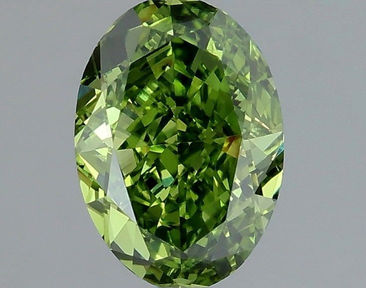 Loose Diamond - OVAL 1.06ct Fancy Vivid Green VVS2: Loose Diamond - OVAL 1.06ct Fancy Vivid Green VVS2 Source: This is a real non-mined Diamond that has been grown in a lab Shape: OVAL Carats: 1.06 Color: Fancy Vivid Green Certification: IGI Video: