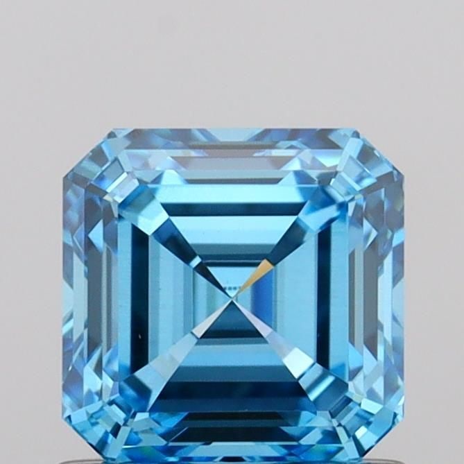Loose Diamond - ASSCHER 1.02ct Fancy Vivid Blue SI1: Loose Diamond - ASSCHER 1.02ct Fancy Vivid Blue SI1 Source: This is a real non-mined Diamond that has been grown in a lab Shape: ASSCHER Carats: 1.02 Color: Fancy Vivid Blue Certification: IGI Video: