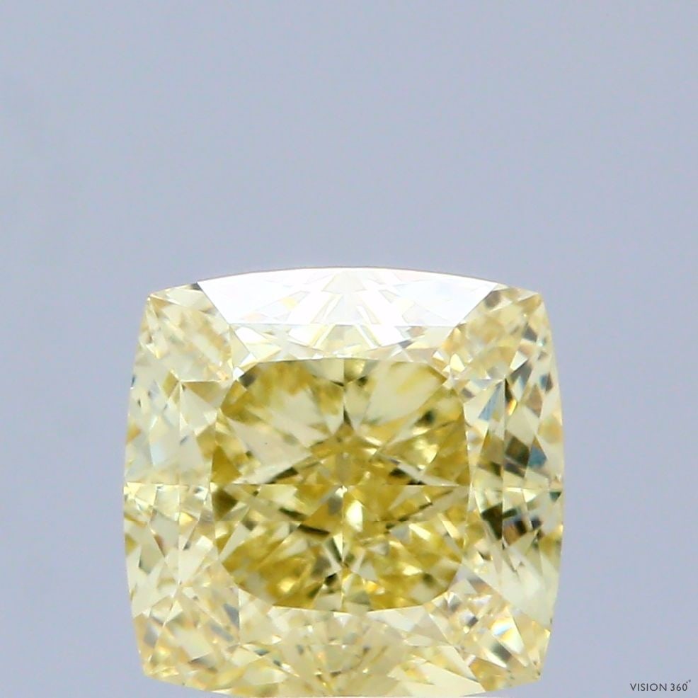 Loose Diamond - CUSHION MODIFIED 2.56ct Fancy Intense Yellow VVS2: Loose Diamond - CUSHION MODIFIED 2.56ct Fancy Intense Yellow VVS2 Source: This is a real non-mined Diamond that has been grown in a lab Shape: CUSHION MODIFIED Carats: 2.56 Color: Fancy Intense Yellow