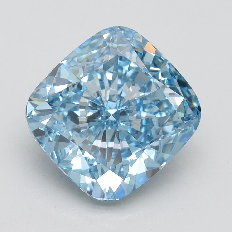 Loose Diamond - CUSHION BRILLIANT 3.21ct Fancy Vivid Blue VS1: Loose Diamond - CUSHION BRILLIANT 3.21ct Fancy Vivid Blue VS1 Source: This is a real non-mined Diamond that has been grown in a lab Shape: CUSHION BRILLIANT Carats: 3.21 Color: Fancy Vivid Blue Certif