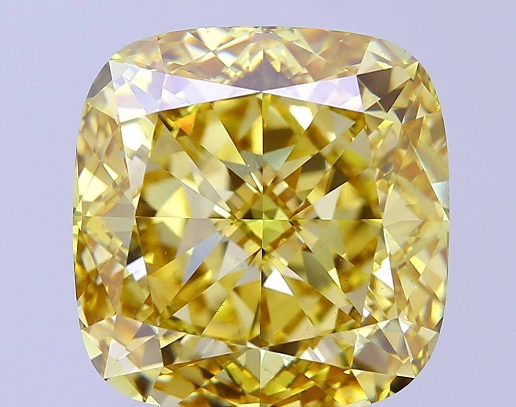 Loose Diamond - CUSHION MODIFIED 12.65ct Fancy Intense Yellow VS1: Loose Diamond - CUSHION MODIFIED 12.65ct Fancy Intense Yellow VS1 Source: This is a real non-mined Diamond that has been grown in a lab Shape: CUSHION MODIFIED Carats: 12.65 Color: Fancy Intense Yello