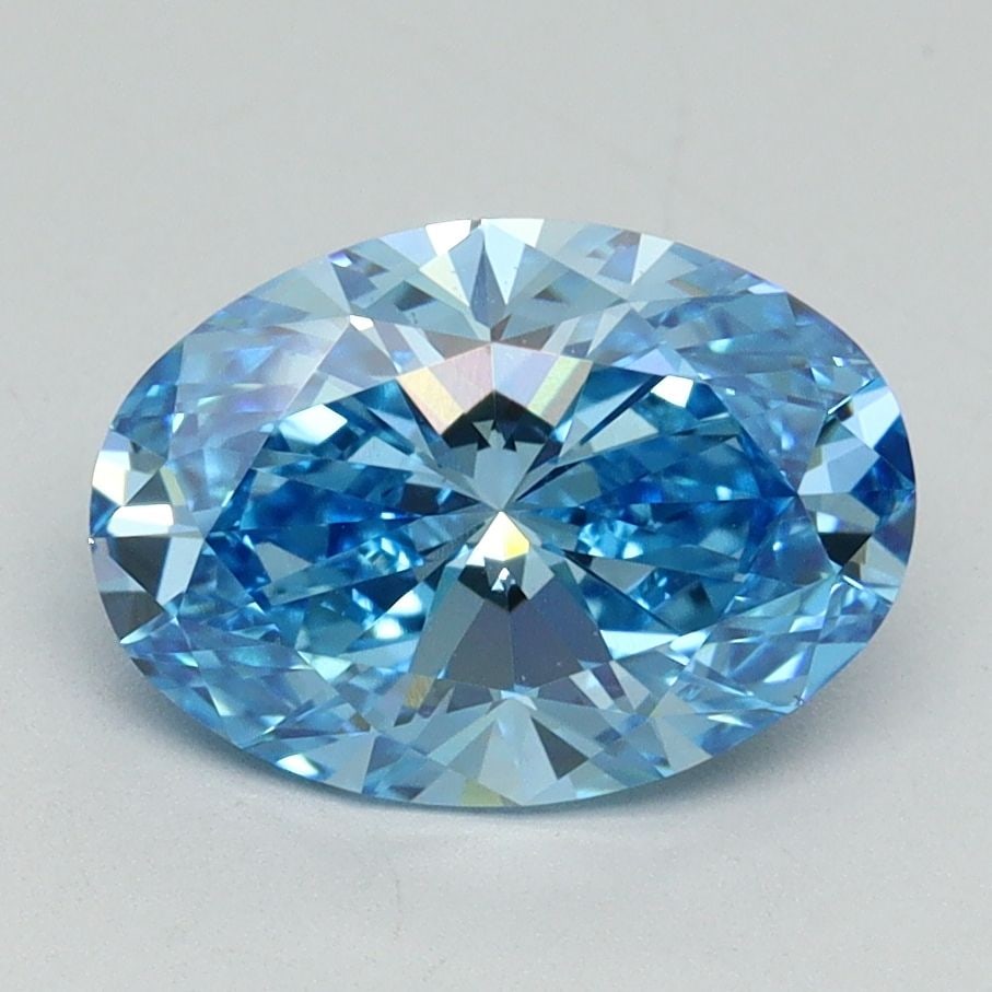 Loose Diamond - OVAL 2.1ct Fancy Vivid Blue VS1: Loose Diamond - OVAL 2.1ct Fancy Vivid Blue VS1 Source: This is a real non-mined Diamond that has been grown in a lab Shape: OVAL Carats: 2.1 Color: Fancy Vivid Blue Certification: IGI Video: