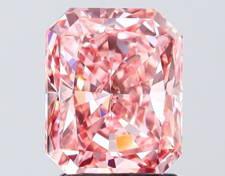 Loose Diamond - RADIANT 2.51ct Fancy Vivid Pink VS1: Loose Diamond - RADIANT 2.51ct Fancy Vivid Pink VS1 Source: This is a real non-mined Diamond that has been grown in a lab Shape: RADIANT Carats: 2.51 Color: Fancy Vivid Pink Certification: IGI Video: