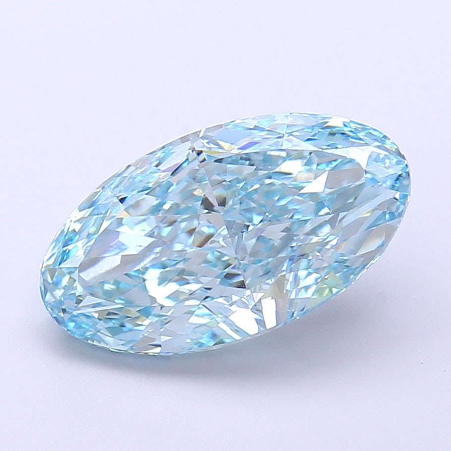 Loose Diamond - OVAL 4.11ct Fancy Vivid Blue VVS2: Loose Diamond - OVAL 4.11ct Fancy Vivid Blue VVS2 Source: This is a real non-mined Diamond that has been grown in a lab Shape: OVAL Carats: 4.11 Color: Fancy Vivid Blue Certification: IGI Video: