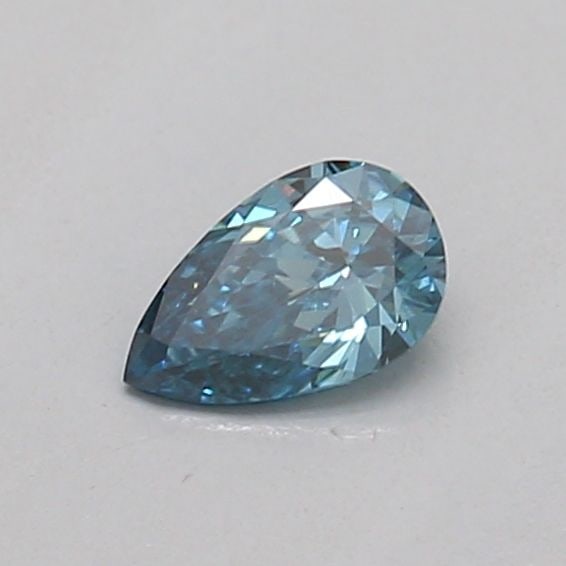 Loose Diamond - PEAR 0.15ct Fancy Vivid Greenish Blue VS1: Loose Diamond - PEAR 0.15ct Fancy Vivid Greenish Blue VS1 Source: This is a real non-mined Diamond that has been grown in a lab Shape: PEAR Carats: 0.15 Color: Fancy Vivid Greenish Blue Certification:
