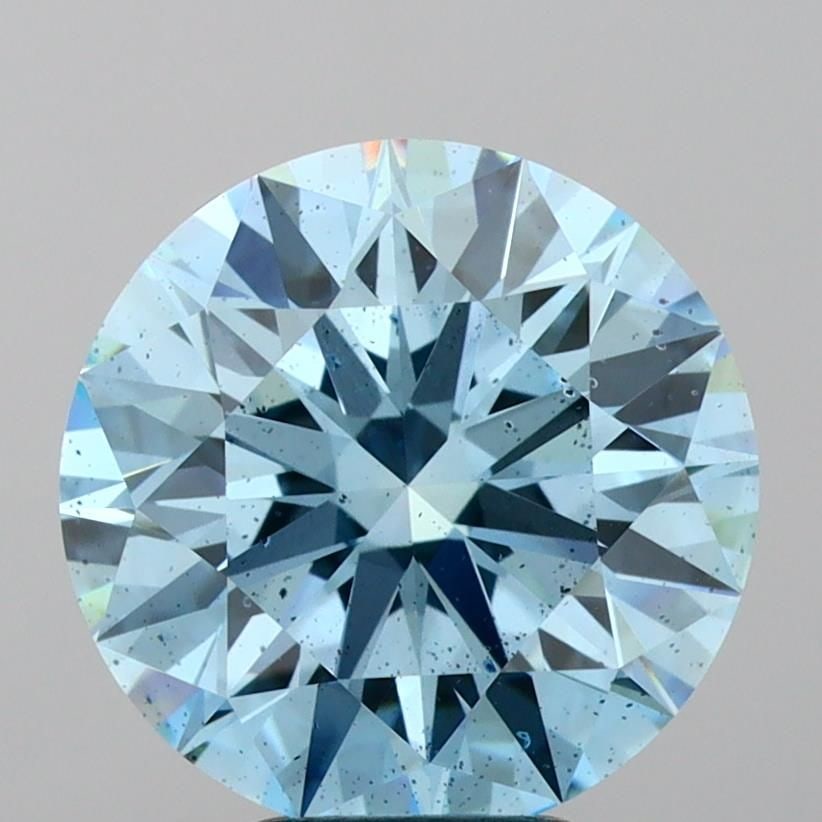 Ideal Loose Diamond - ROUND 5.05ct Fancy Vivid Blue SI2: Ideal Loose Diamond - ROUND 5.05ct Fancy Vivid Blue SI2 Source: This is a real non-mined Diamond that has been grown in a lab Shape: ROUND Carats: 5.05 Color: Fancy Vivid Blue Certification: IGI Video