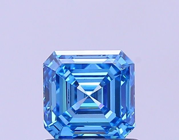 Loose Diamond - ASSCHER 0.9ct Fancy Vivid Blue VS1: Loose Diamond - ASSCHER 0.9ct Fancy Vivid Blue VS1 Source: This is a real non-mined Diamond that has been grown in a lab Shape: ASSCHER Carats: 0.9 Color: Fancy Vivid Blue Certification: IGI Video: