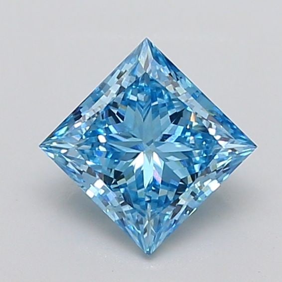 Loose Diamond - PRINCESS 1.8ct Fancy Vivid Blue VS1: Loose Diamond - PRINCESS 1.8ct Fancy Vivid Blue VS1 Source: This is a real non-mined Diamond that has been grown in a lab Shape: PRINCESS Carats: 1.8 Color: Fancy Vivid Blue Certification: IGI Video: