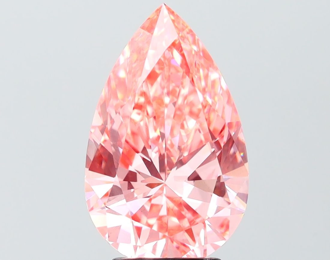 Loose Diamond - PEAR 4.03ct Fancy Vivid Pink VS1: Loose Diamond - PEAR 4.03ct Fancy Vivid Pink VS1 Source: This is a real non-mined Diamond that has been grown in a lab Shape: PEAR Carats: 4.03 Color: Fancy Vivid Pink Certification: IGI Video: