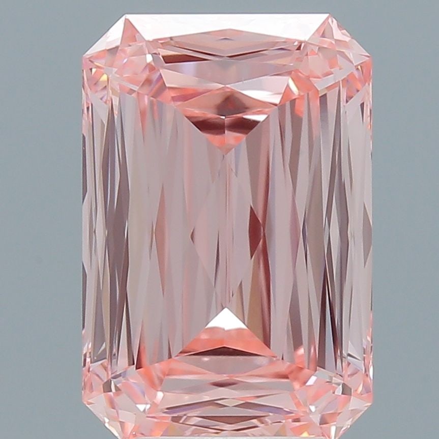 Loose Diamond - RADIANT 4.53ct Fancy Vivid Pink VS1: Loose Diamond - RADIANT 4.53ct Fancy Vivid Pink VS1 Source: This is a real non-mined Diamond that has been grown in a lab Shape: RADIANT Carats: 4.53 Color: Fancy Vivid Pink Certification: IGI Video: