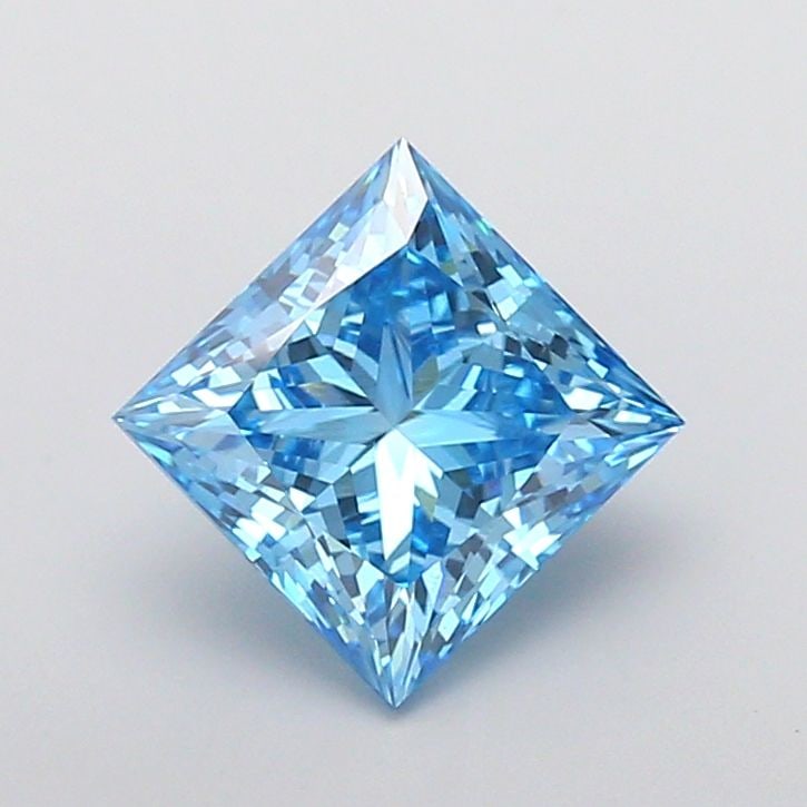 Loose Diamond - PRINCESS 2.59ct Fancy Vivid Blue VS1: Loose Diamond - PRINCESS 2.59ct Fancy Vivid Blue VS1 Source: This is a real non-mined Diamond that has been grown in a lab Shape: PRINCESS Carats: 2.59 Color: Fancy Vivid Blue Certification: IGI Video