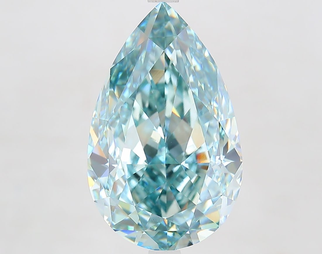 Loose Diamond - PEAR 9.03ct Fancy Green VVS2: Loose Diamond - PEAR 9.03ct Fancy Green VVS2 Source: This is a real non-mined Diamond that has been grown in a lab Shape: PEAR Carats: 9.03 Color: Fancy Green Certification: IGI Video: