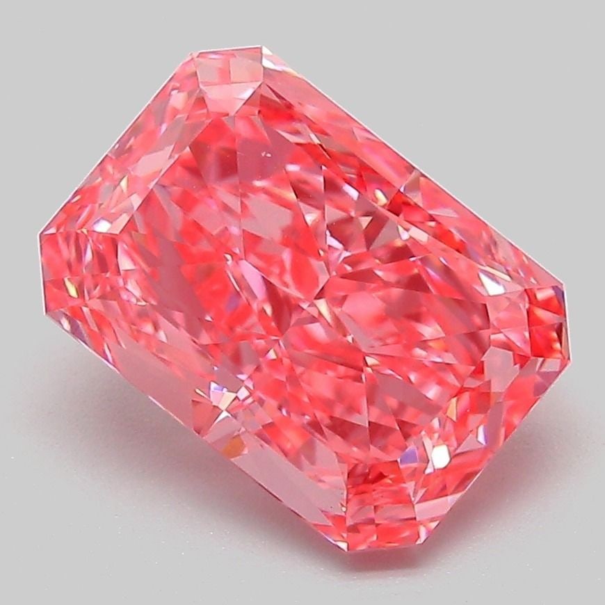 Loose Diamond - RADIANT 3.09ct Fancy Vivid Pink VS1: Loose Diamond - RADIANT 3.09ct Fancy Vivid Pink VS1 Source: This is a real non-mined Diamond that has been grown in a lab Shape: RADIANT Carats: 3.09 Color: Fancy Vivid Pink Certification: IGI Video: