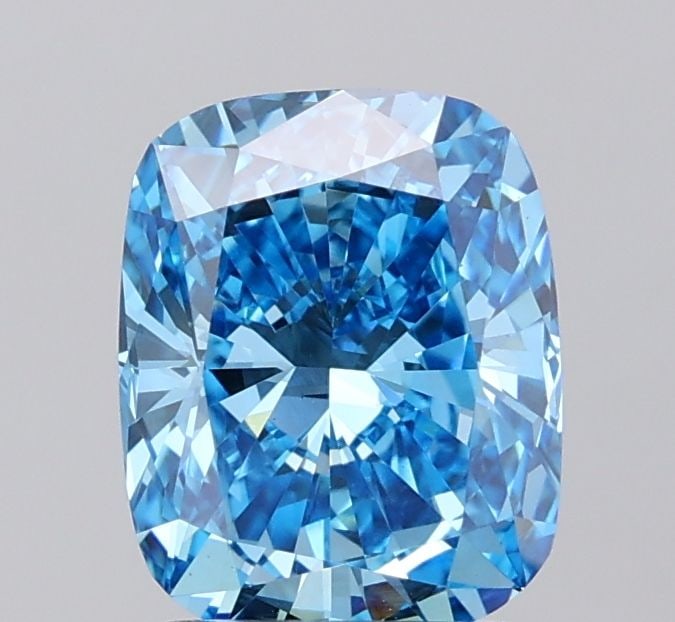 Loose Diamond - CUSHION MODIFIED 2.09ct Fancy Vivid Blue VVS2: Loose Diamond - CUSHION MODIFIED 2.09ct Fancy Vivid Blue VVS2 Source: This is a real non-mined Diamond that has been grown in a lab Shape: CUSHION MODIFIED Carats: 2.09 Color: Fancy Vivid Blue Certifi