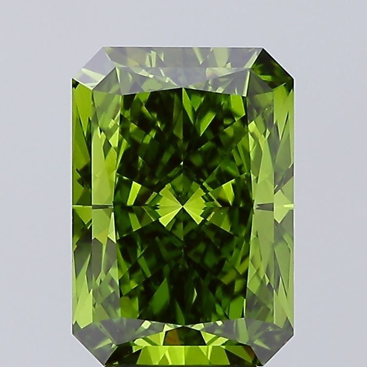 Loose Diamond - RADIANT 4.6ct Fancy Vivid Green VS1: Loose Diamond - RADIANT 4.6ct Fancy Vivid Green VS1 Source: This is a real non-mined Diamond that has been grown in a lab Shape: RADIANT Carats: 4.6 Color: Fancy Vivid Green Certification: IGI Video: