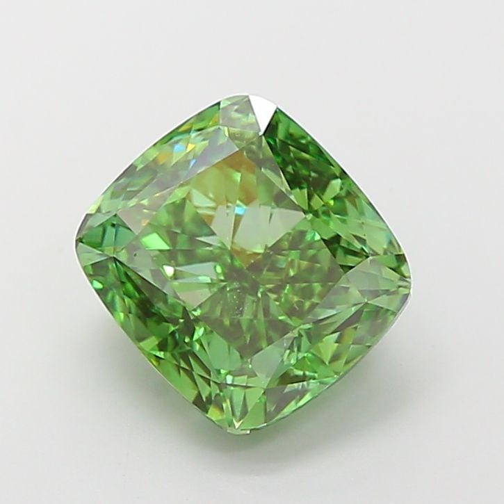 Loose Diamond - CUSHION MODIFIED 5.05ct Fancy Vivid Green VS1: Loose Diamond - CUSHION MODIFIED 5.05ct Fancy Vivid Green VS1 Source: This is a real non-mined Diamond that has been grown in a lab Shape: CUSHION MODIFIED Carats: 5.05 Color: Fancy Vivid Green Certif