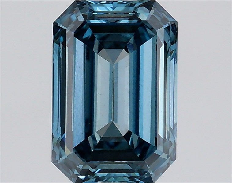Loose Diamond - EMERALD 0.81ct Fancy Vivid Blue VS2: Loose Diamond - EMERALD 0.81ct Fancy Vivid Blue VS2 Source: This is a real non-mined Diamond that has been grown in a lab Shape: EMERALD Carats: 0.81 Color: Fancy Vivid Blue Certification: IGI Video:
